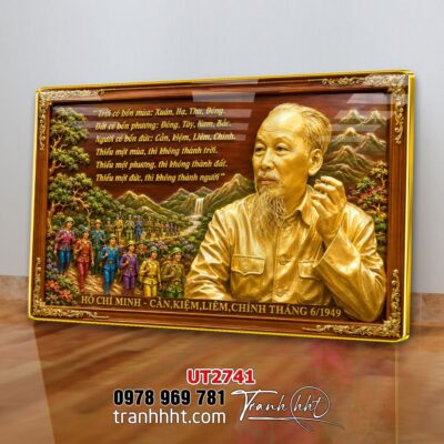 Tranh bác Hồ bác Giáp tranh Vĩ Nhân Quốc Khánh treo tường UT2741