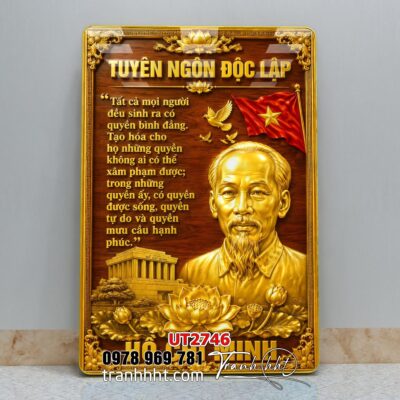 Tranh bác Hồ bác Giáp tranh Vĩ Nhân Quốc Khánh treo tường UT2746