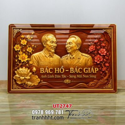 Tranh bác Hồ bác Giáp tranh Vĩ Nhân Quốc Khánh treo tường UT2747