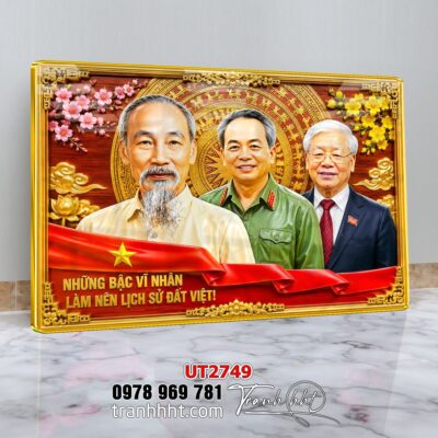Tranh bác Hồ bác Giáp tranh Vĩ Nhân Quốc Khánh treo tường UT2749