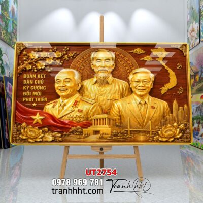 Tranh bác Hồ bác Giáp tranh Vĩ Nhân Quốc Khánh treo tường UT2754