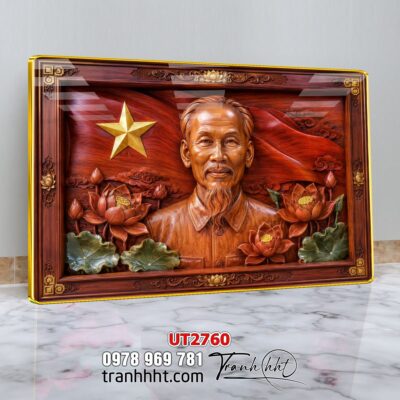 Tranh bác Hồ bác Giáp tranh Vĩ Nhân Quốc Khánh treo tường UT2760