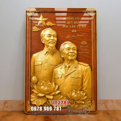 Tranh bác Hồ bác Giáp tranh Vĩ Nhân Quốc Khánh treo tường UT2781