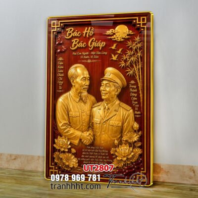 Tranh bác Hồ bác Giáp tranh Vĩ Nhân Quốc Khánh treo tường UT2807