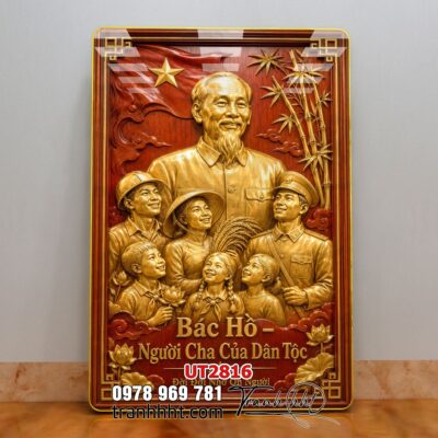 Tranh bác Hồ bác Giáp tranh Vĩ Nhân Quốc Khánh treo tường UT2816