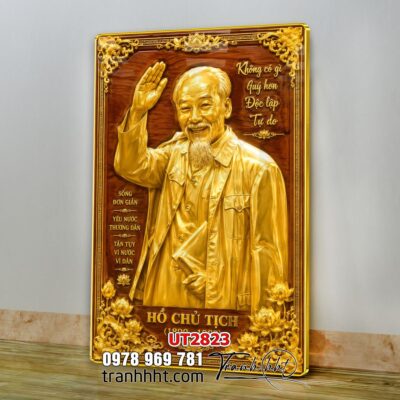Tranh bác Hồ bác Giáp tranh Vĩ Nhân Quốc Khánh treo tường UT2823