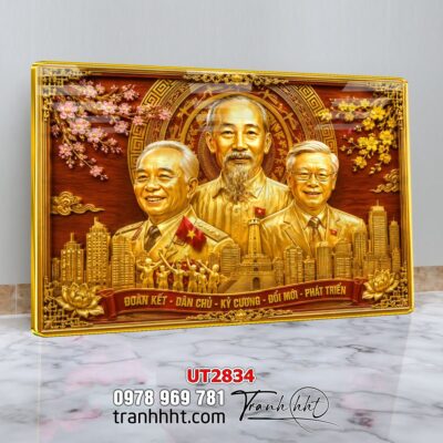 Tranh bác Hồ bác Giáp tranh Vĩ Nhân Quốc Khánh treo tường UT2834
