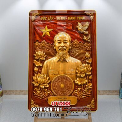 Tranh bác Hồ bác Giáp tranh Vĩ Nhân Quốc Khánh treo tường UT2838