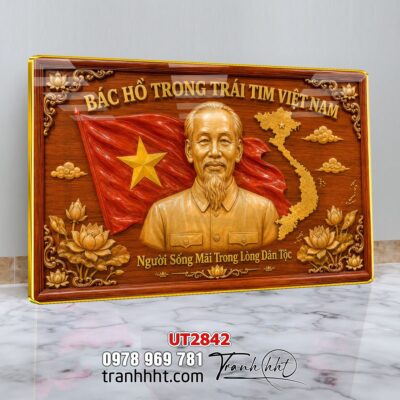 Tranh bác Hồ bác Giáp tranh Vĩ Nhân Quốc Khánh treo tường UT2842