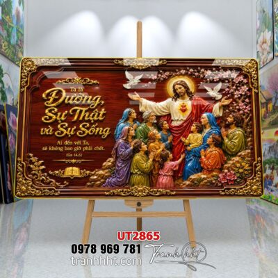 Tranh công giáo chúa giê su đức mẹ maria UT2865