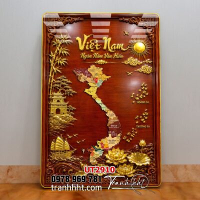 Tranh bản đồ Việt Nam 34 tỉnh thành treo tường UT2910