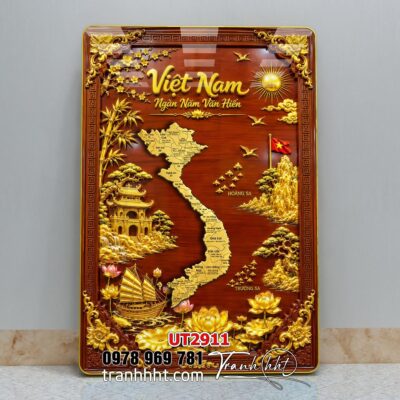 Tranh bản đồ Việt Nam 34 tỉnh thành treo tường UT2911